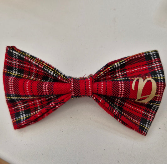 Personalised Red Check Bow Tie